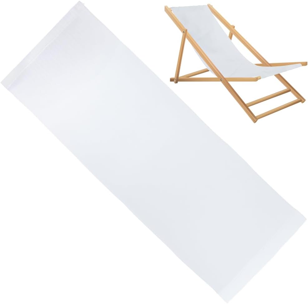 GORGECRAFT Beach Sling Patio Chairs Canvas Twill Weave Folding Chair Replacement Outdoor Chairs Cloth Replacements 118X43cm Portable Reclining Sling Chair Fabric for Summer Vacation Sunbathing Garden