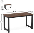 Tribesigns Modern Simple Computer Desk, 47 inch Vintage Office Desk Computer Table, Study Writing Study Desk Workstation for Home Office, Rustic Brown