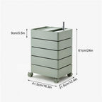 Utility Cart 360° Rotating Bedside Table Side Tables with Storage Drawer and Wheels Movable End Tables for Living Room Lightweight(Green)