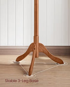 VASAGLE Solid Wood Coat Rack, Free Standing Tree-Shaped Coat Rack with 8 Hooks, 3 Height Options, for Clothes, Hats, Bags, Living Room, Bedroom, Home Office, Caramel Brown URCR01WN
