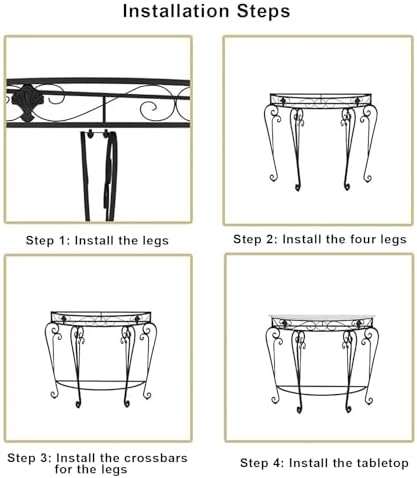 Console Table Decor Entryway Marble Scalloped Tables Behind,Half Moon Console TableFaux Marble Top Entryway Table with Ele Metal Scroll Legs SemiCle Accent Table for Hallway & Living Room (B