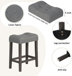 KEIKI 4-Piece Bar Table Set with Power Outlet, USB Ports, and 3 Padded Stools, Dining & Game Room Furniture, Sturdy Wooden Frame, Rustic Faux Wood Design, Dark Gray