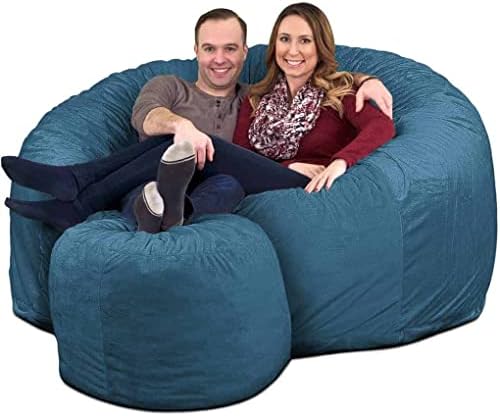 ULTIMATE SACK | 2 Ft Pouf Ottoman | Cloud Fur | Foam Filled - Removable Washable Cover