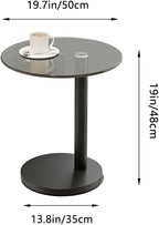 C Shaped Side Table Round End Table for Living Room, Modern Coffee Tables Unique Aesthetics Simple Accent Tables, Multifunction Black Bedside Stand for Sofa Bedroom Couch Balcony Patio Yard Garden