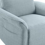 CHITA Power Recliner Chair, Electric Triple-Motor Swivel Glider Nursery Rocking Chair with Adjustable Power Headrest and Lumbar Support, GREENGARD Gold Certified, Solid Wood Base, Baby Blue