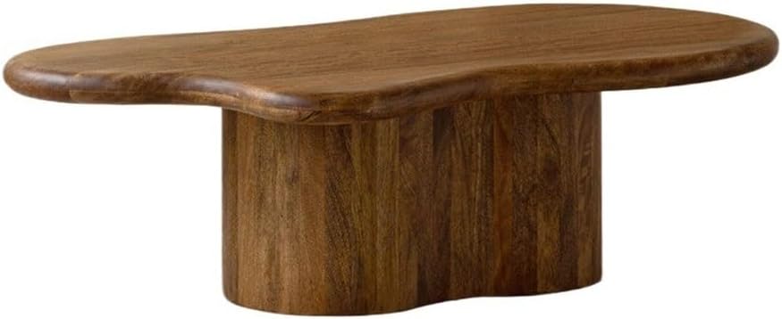 End Tables Wood Coffee Table Live Edge Finish Curved Base Living Room Decor