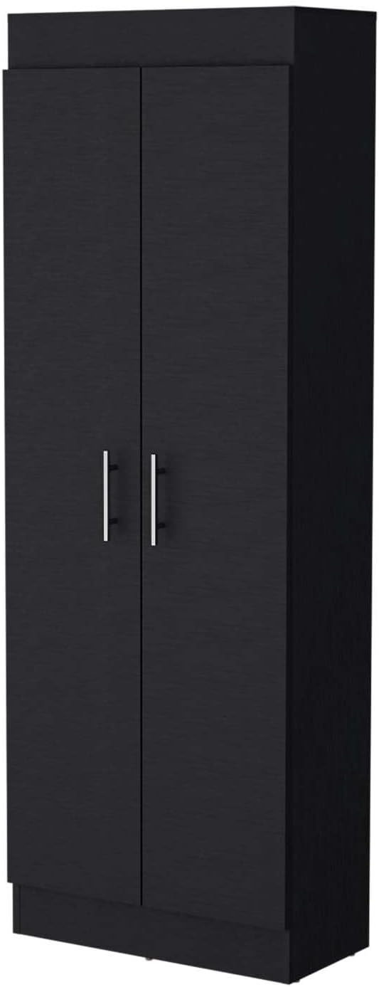 Black 5-Shelf Storage Pantry Cabinet