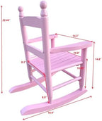 Modern Classic Toddler Rocker Chairs, Indoor & Outdoor Kids Rocking Chair for Children Ages 3-6, Solid Wood Children's Rocking Chair Suitable for Patio, Garden, Playroom, Balcony,Light Pink
