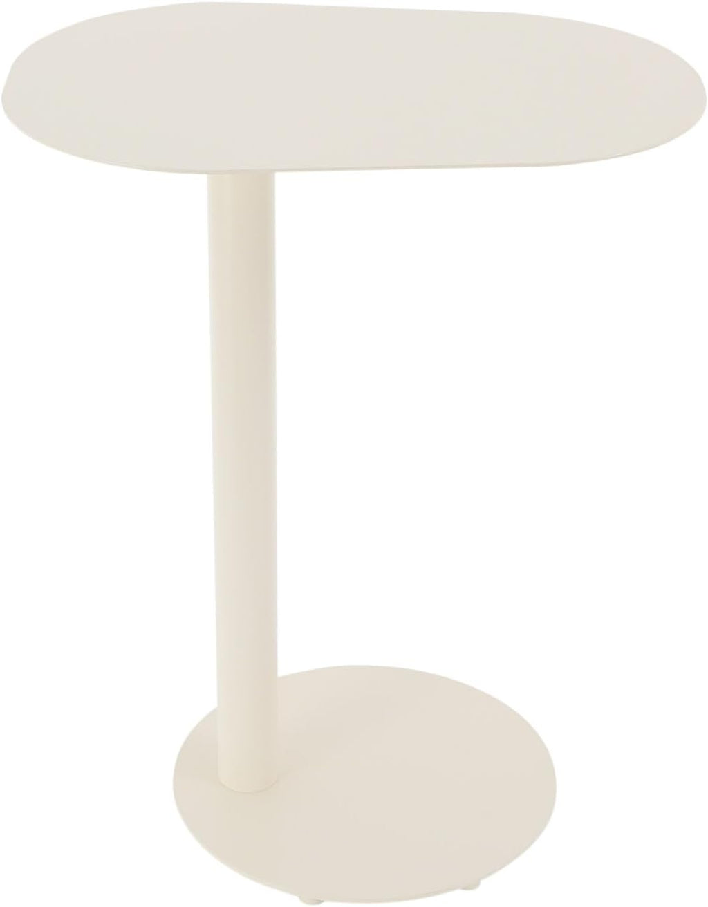 C-Shaped Metal Side Table, Small Sofa End Table Coffee Table for Couch, Modern Cream White Snack Table Tray Table for Living Room Bedroom Small Space