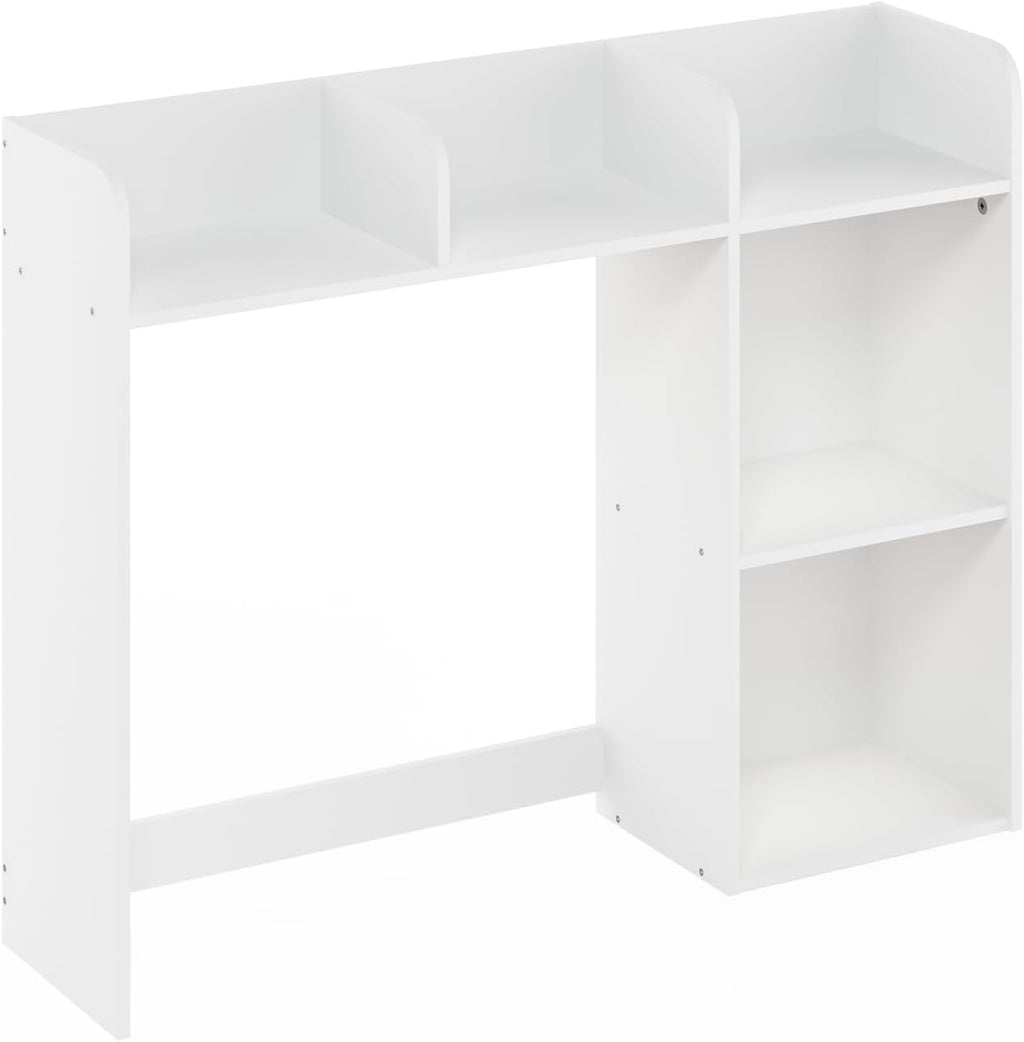 Furinno Classic Desk Shelf, 5-Shelf Desktop Hutch, Book Shelf, 3-Tier Desk Organzier, for Office Supplies, Office Desk Accessories, for Home Office, College, Dorm, White