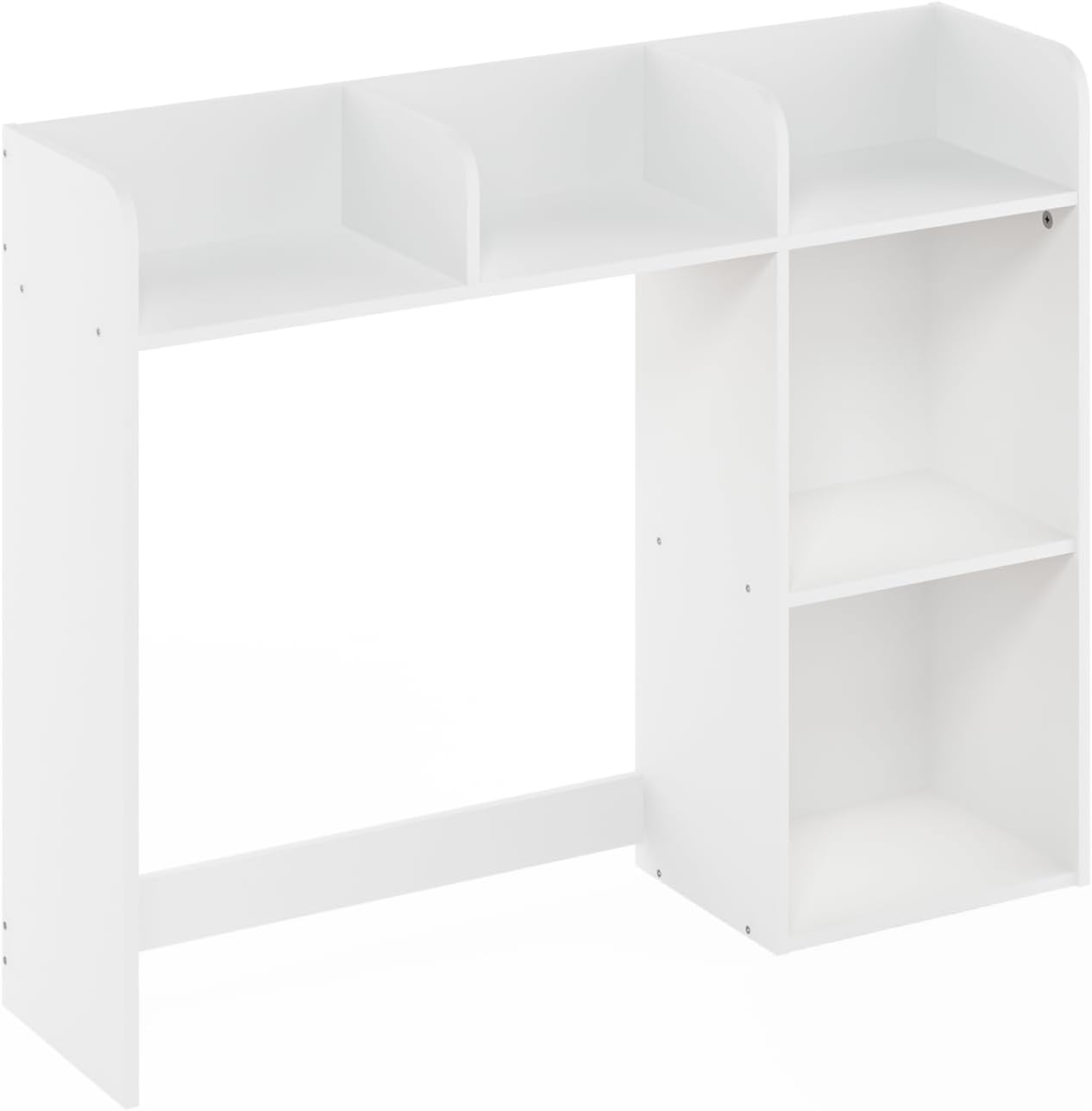 Furinno Classic Desk Shelf, 5-Shelf Desktop Hutch, Book Shelf, 3-Tier Desk Organzier, for Office Supplies, Office Desk Accessories, for Home Office, College, Dorm, White