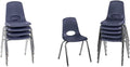Factory Direct Partners 10384-NV 18"" School Stack Chair, Stacking Student Seat & 10368-NV 16"" School Stack Chair, Stacking Student Seat, Navy