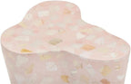 Pemberly Row Contemporary Slab Terrazzo Side Table, Sunset Pink Finish, Concrete Material, 18 in Wide, Free-Form Shape, Stylish Handmade Accent Table for Living Room or Bedroom Decor