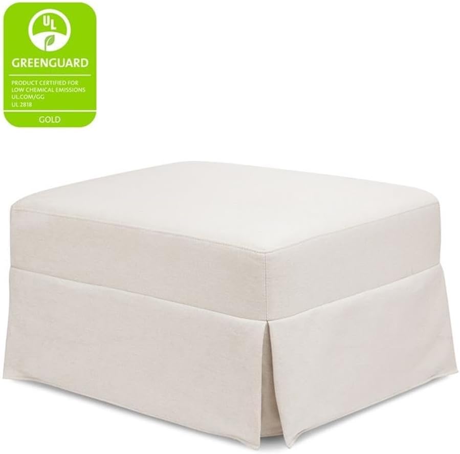Namesake Gliding Ottoman in Performance Cream Eco-Weave, Water Repellent & Stain Resistant, Greenguard Gold & CertiPUR-US Certified