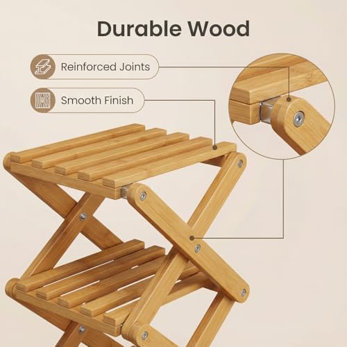 The 9-Tier No-Assembly Bamboo Rack, 3-9 Tiers Bamboo Shoe Rack, Foldable Bamboo Vertical Shoe Organizer, Multifunctional & Space-Saving, For Entryway, Closet, Corner, Bedroom, Hallway (Walnut, 9Tiers)