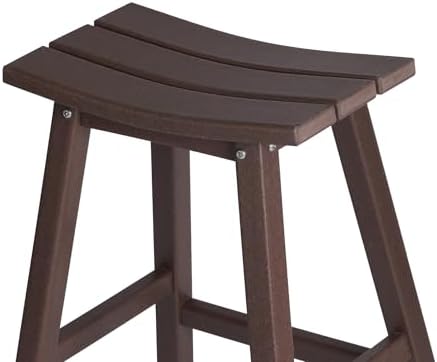 WestinTrends Malibu 2 Piece Set of 29 Height Outdoor/Patio Saddle bar stools, Dark Brown