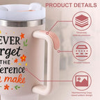 Thank You Gifts for Women, Never Forget the Difference You Make Tumbler - 40oz Stainless Steel Insulated Tumbler with Lid - Appreciation Retirement Gifts for Women, Farewell Gift for Coworkers