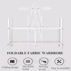 Portable Closet Foldable Wardrobe Steel Tube Thick Storage Bedroom Household Storage Fabric Wardrobe Easy to Assemble Temporary Closet