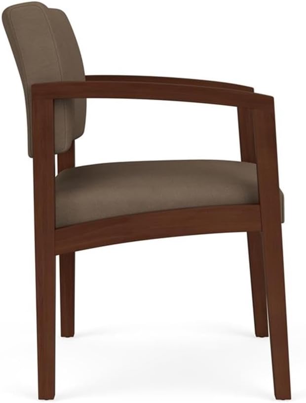Lenox Wood Reception Waiting Room Healthcare Guest Chair/Walnut Wood/Brown