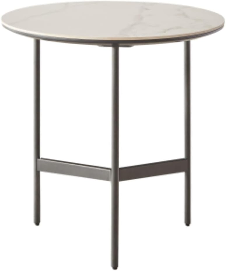 Side/End Table - Small Round Accent Table, Metal Gray Narrow Night Stands with Sharp, Ideal for Any Room-Side Tables Living Room, Bedroom, Tall Plant Stand Balcony, Indoor
