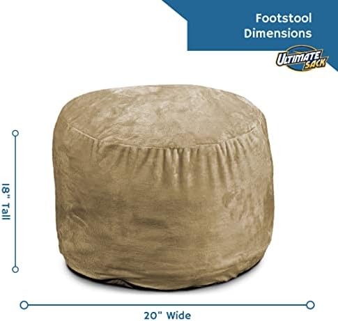 ULTIMATE SACK | 2 Ft Pouf Ottoman | Cloud Fur | Foam Filled - Removable Washable Cover