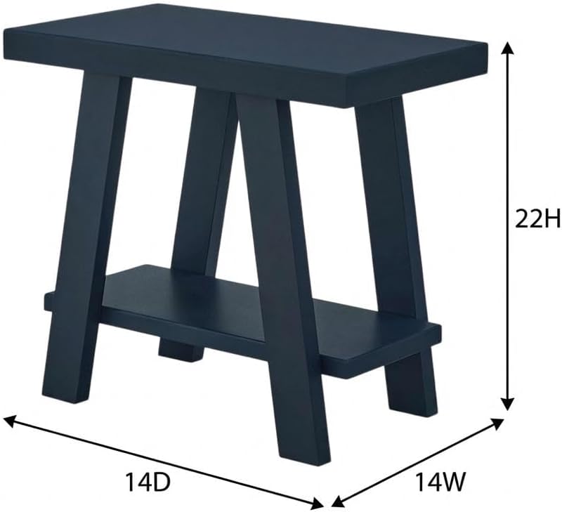 Furnifact Navy Blue, Side Table, Manufactured Wood Construction, Open Shelf, Durable Home Design, Warm Stylish Finish, Quality Build for Home