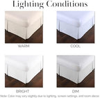 Southshore Fine Living, Inc. Queen Bed Skirt 14 Inch Drop, Pleated Dust Ruffle for Bed Skirting Queen Size - Platform Cover, Split Corners, Wrinkle Resistant, Soft Easy Care Microfiber - Bright White