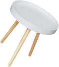 Homoyoyo Nordic Style Small Round Side Table White Mini Sofa End Table for Living Room and Bedroom