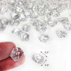 HappyFiller Fake Ice Cubes 700 PCS Clear Acrylic Rocks Vase Fillers for Centerpieces,Crystal Gems Stones Dazzlers Diamonds for Decor Photography Prop,Arts Crafts,Table Scatter,Home Decoration