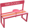 Patio Benches Rainbow Park Benches Outdoor Seating for Gym Mall Cafe(Red)