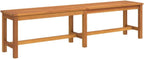 70.9 Inch Solid Acacia Wood Garden Bench, Outdoor Patio Seating, Rustic Brown Wooden Bench for Backyard, Balcony and Terrace, Seats 3 Adults