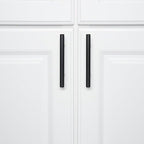 Amazon Basics Euro Bar Cabinet Handles, Drawer Pulls, 5.38-inch Length, 3-inch Hole Center, 1/2-inch Diameter, Matte Black, 20-Pack, AB1500-FB-10