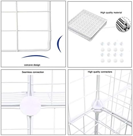 C&AHOME Wire Cube Storage, 6 - Cube Organizer Metal C Grids, Modular Shelves Units, Storage Bins Shelving, Closet Organizer, Ideal for Home, Office, Living Room, 36.6”L x 12.4”W x 36.6”H White