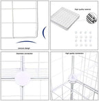 C&AHOME Wire Cube Storage, 6 - Cube Organizer Metal C Grids, Modular Shelves Units, Storage Bins Shelving, Closet Organizer, Ideal for Home, Office, Living Room, 36.6”L x 12.4”W x 36.6”H White