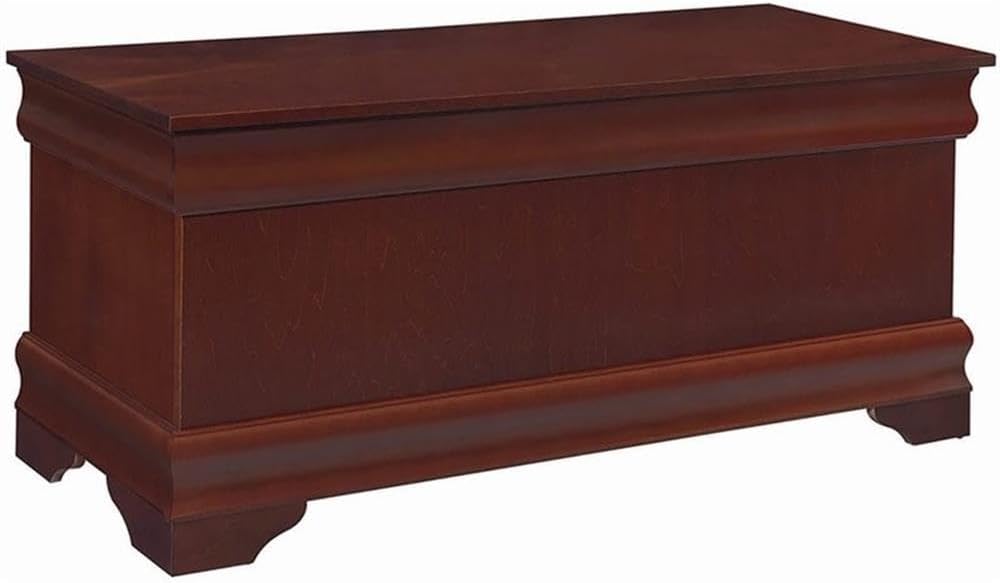 BOWERY HILL Traditional Wood Cedar Blanket Chest, Warm Brown Finish, 47" W x 17" D x 20" H, Cedar-Lined Interior, Solid Pattern, Versatile Storage for Hallway or Master Suite