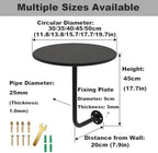 Wall Mounted Bar Table,12-20in Small Round Table, Modern Round Wall Desk, Floating Desk, Floating Side Table,Iron Floating Coffee Table for Small Spaces Bar/Bistro/Kitchen/Office(Red,19.7 in)