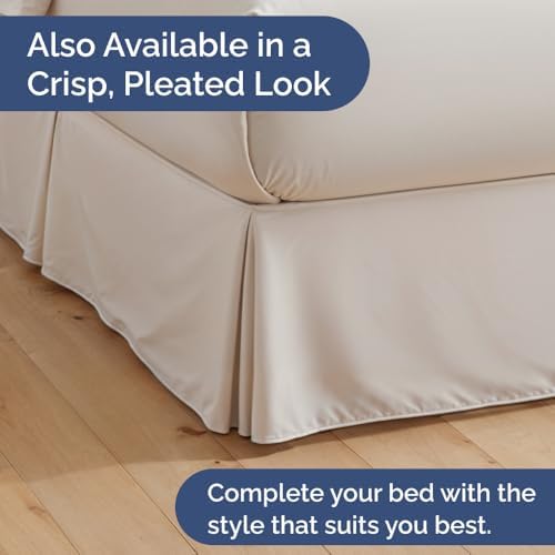 Bedskirt Queen Size Ruffle - 15 inch Drop Dust Ruffle Bed Skirt with Platform - Ultra-Soft, Easy Fit, Premium Hotel Quality - Wrinkle, Fade & Shrink Resistant - for Women, Men, Kids and Teens - White