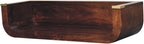 Solid Wood Indira California Walnut Floating Console Table, Open Shelf, Dark Brown