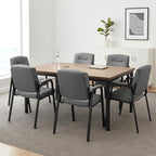 Naomi Home Faux Leather Stackable Office Guest Chairs – Reception Chairs with Armrests for Lobby, Clinic, Medical Waiting Room or Conference Room Seating - Gray, Set of 6