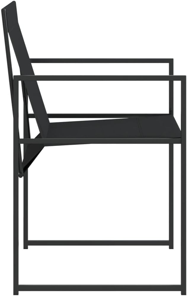 Patio Chairs 4 Pack Black Steel Textilene Sling Chairs with Foldable Backrest for Compact Storage