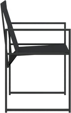 Patio Chairs 4 Pack Black Steel Textilene Sling Chairs with Foldable Backrest for Compact Storage