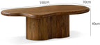 End Tables Wood Coffee Table Live Edge Finish Curved Base Living Room Decor