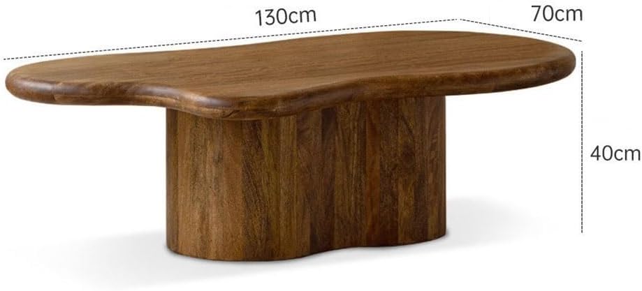 End Tables Wood Coffee Table Live Edge Finish Curved Base Living Room Decor