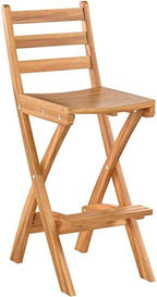 Christopher Knight Home Atlantic Outdoor Folding Wood Bar Stools | Acacia Wood Barstool Set of 2, 31" Seat Height, 2 PCS Outdoor Folding Chair for Garden, Porch, Poolside