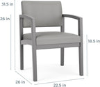 Lenox Wood Reception Waiting Room Healthcare Guest Chair/Walnut Wood/Brown