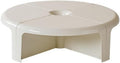 End Tables Modular Plastic Coffee Table Set Interlocking Round Tables for Self-Assembly(White)