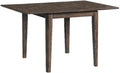 Pemberly Row Contemporary Wood Drop Leaf Table, 50 x 36 x 30 in, Brushed Mango Finish, Solid Mango Hardwood, Hinged Drop Leaves, Square Legs, Versatile Accent Table for Dining or Living Room Use