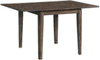 Pemberly Row Contemporary Wood Drop Leaf Table, 50 x 36 x 30 in, Brushed Mango Finish, Solid Mango Hardwood, Hinged Drop Leaves, Square Legs, Versatile Accent Table for Dining or Living Room Use