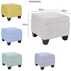 LaseVe Footstool, Linen Cotton Can Be Stored Footstool,Padded Cushion,Square Storage Change Shoe Bench,Living Room Home Decoration Furniture (Color : 3)
