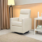DaVinci Gabby Pillowback Swivel Glider in Natural Oat, Greenguard Gold & CertiPUR-US Certified